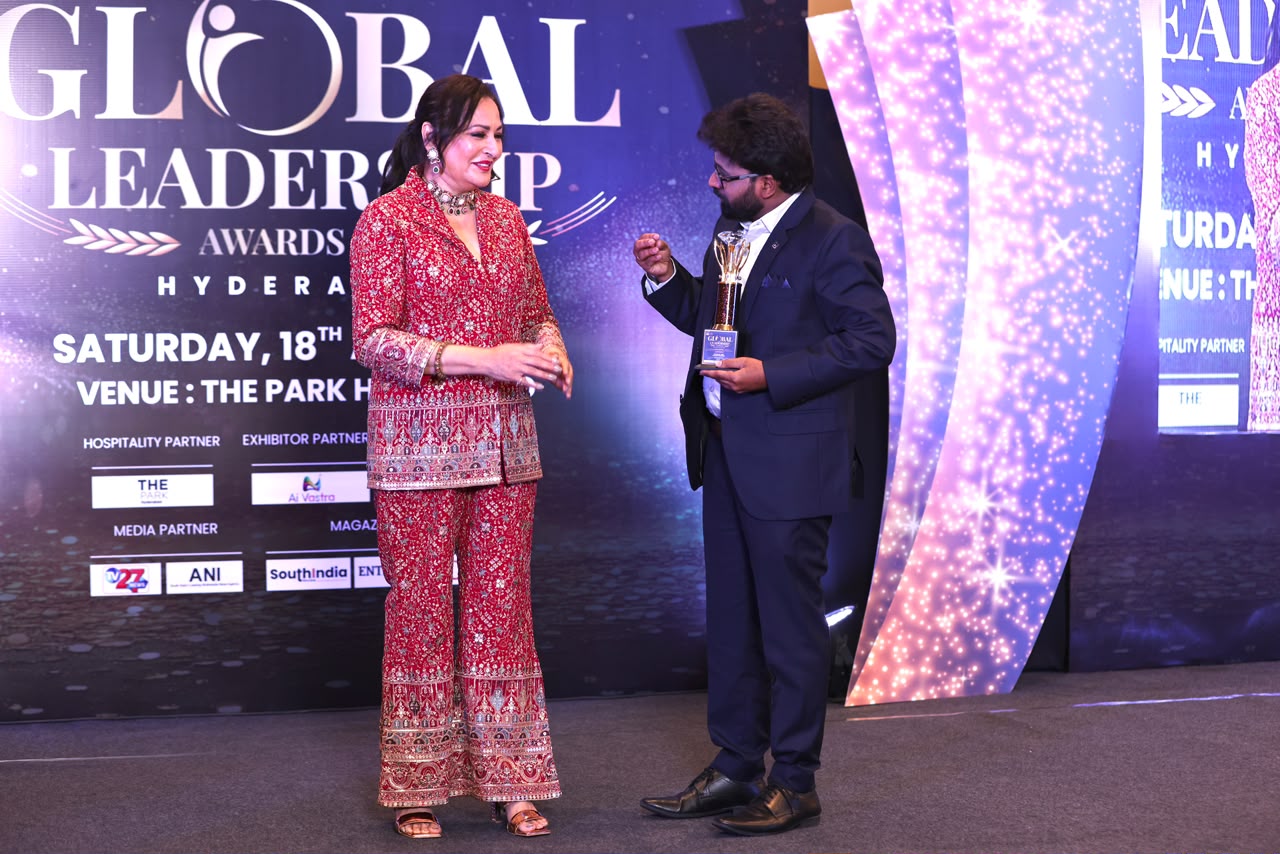 Global Leadership Awards stage moment for trusted real estate company recognition