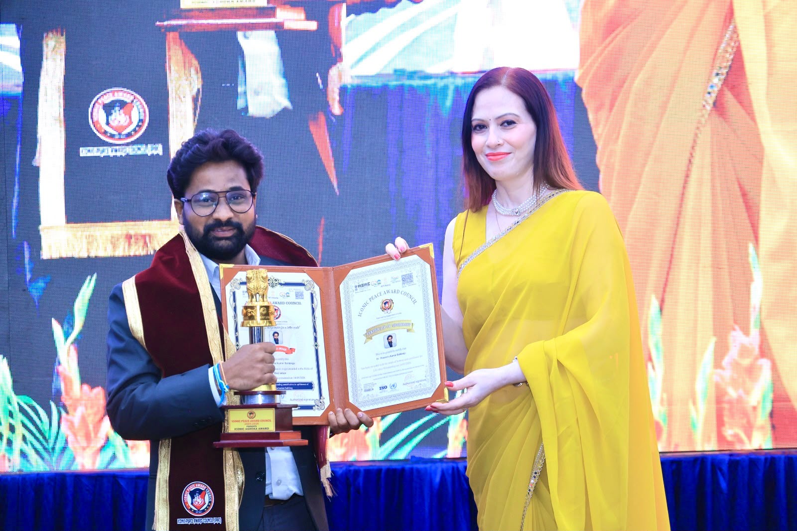 Iconic Ashoka Award trophy presentation to Dr. Prasanna Kumar Ballipagu